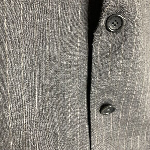 Alfani Black Striped 100% Wool Blazer Sport Jacket - Picture 3 of 8